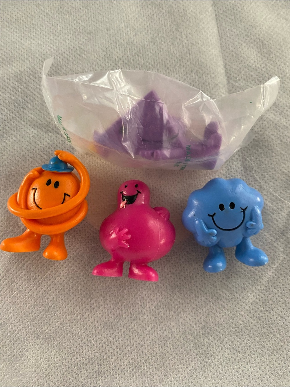 Vintage Arbys Mr Men Toys 1970s 1980s PVC Figure Lot 4 Rush Daydream Tickle Gree